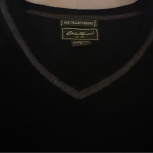 Eddie Bauer Black V-Neck Sweater
